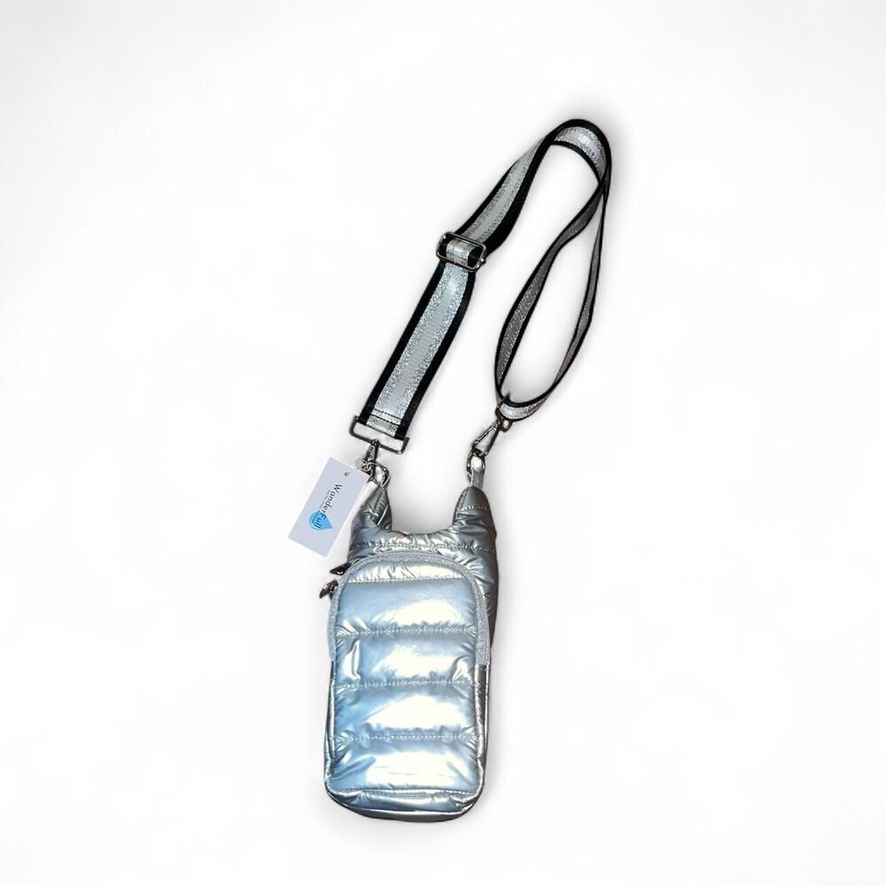 Wanderfull Women's Metallic Silver Hydro Thermos Crossbody Hydrobag NWT